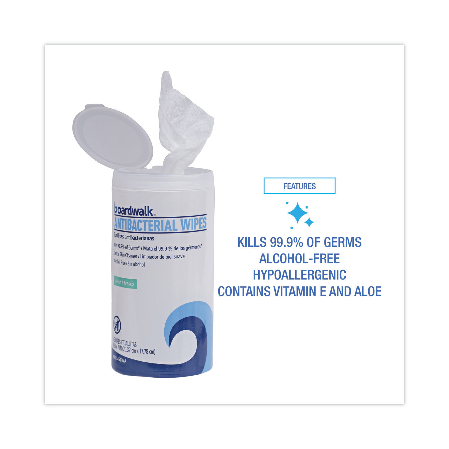 Antibacterial Wipes by Boardwalkandreg; BWK458WA