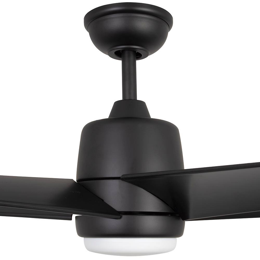 Hampton Bay Mena 54 in. White Color Changing Integrated LED IndoorOutdoor Matte Black Ceiling Fan with Light Kit and Remote Control 99919