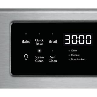 FRIGIDAIRE GALLERY 30 in. 5.4 cu. ft. Single Oven Electric Range with Steam Clean Quick Bake Convection Smudge-Proof Stainless Steel Oven GCRE3038AF