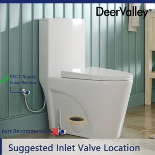 DEERVALLEY DeerValley Ace 1-piece 1.11.6 GPF Dual Flush Elongated Toilet in Glossy White Seat Included DV-1F52102