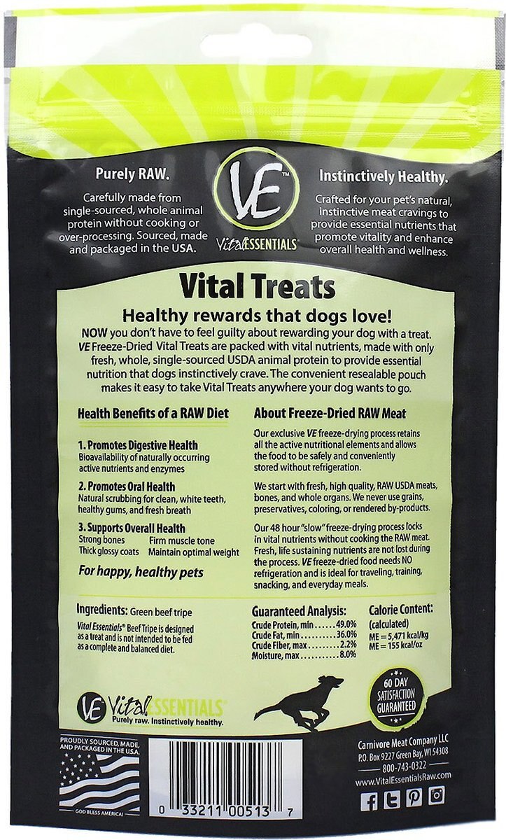 Vital Essentials Beef Tripe Freeze-Dried Raw Dog Treats