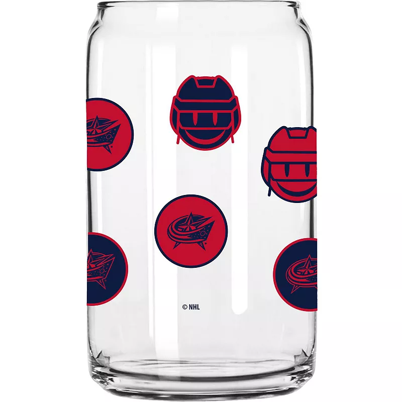 Columbus Blue Jackets 16oz. Smiley Can Glass