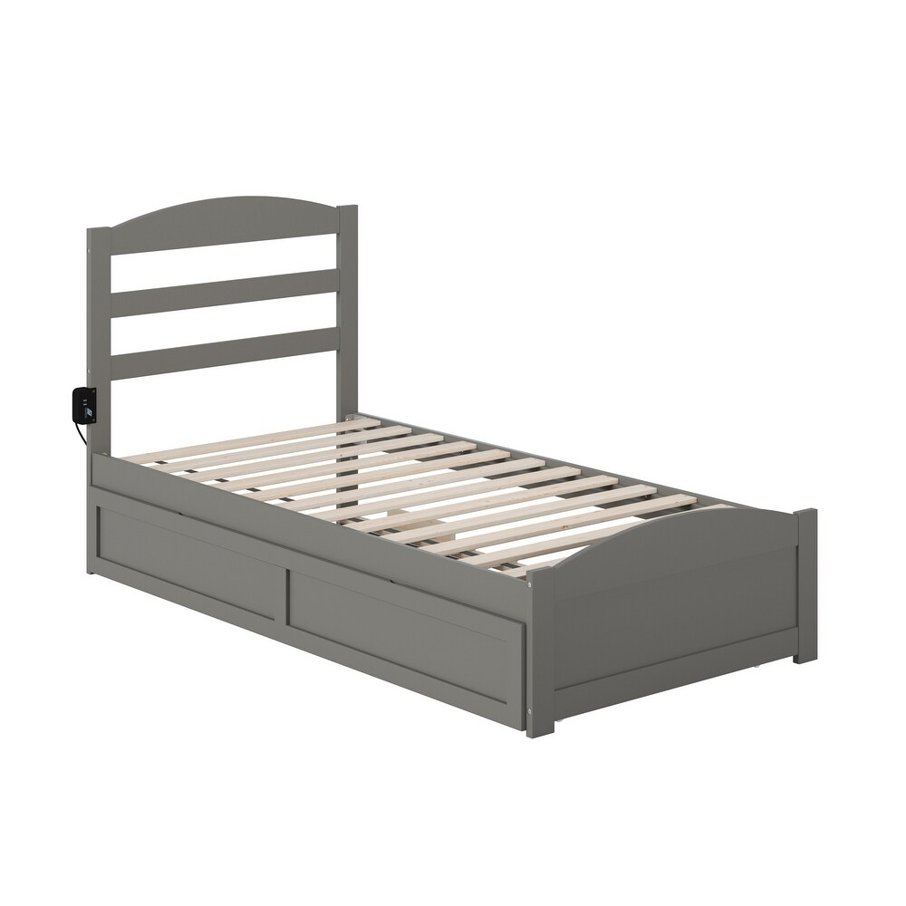 Warren Platform Bed with Footboard and Twin Trundle