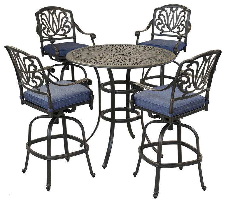 Bellvue 5 Piece Cushioned Bar Set   Traditional   Outdoor Dining Sets   by iPatio Furniture  Houzz