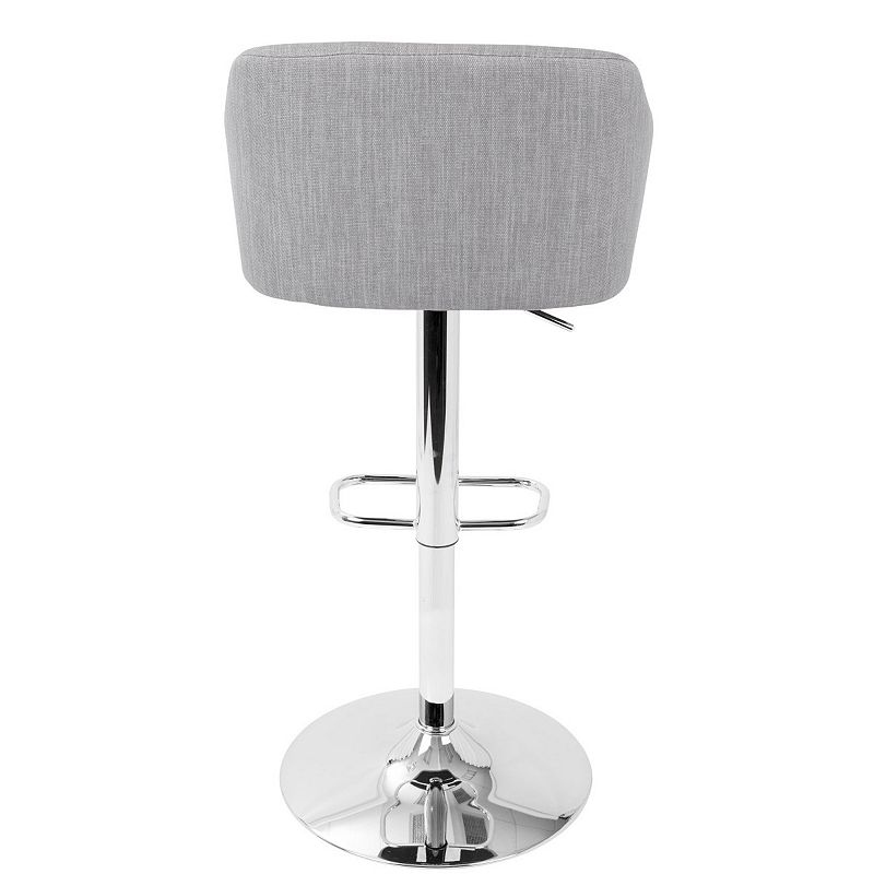 42 Light Gray Fabric Adjustable Swivel indoor Bar Stool