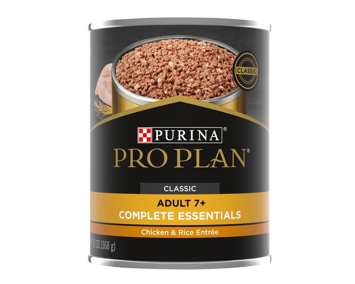 Purina Pro Plan High Protein Senior Adult 7+ Chicken  Rice Formula Wet Dog Food， 13 oz. Can