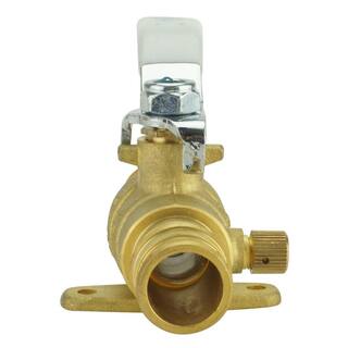 Apollo 34 in. Brass PEX-A Barb Ball Valve with Drain and Mounting Pad EPXV34WD