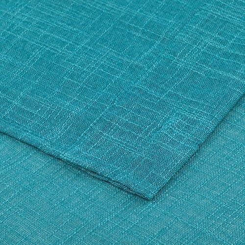 Semi Sheer Privacy Rod Pocket Top Curtain Valance for Small Kitchen & Bathroom Windows 1 Panel (52 W x 18 L, Teal)