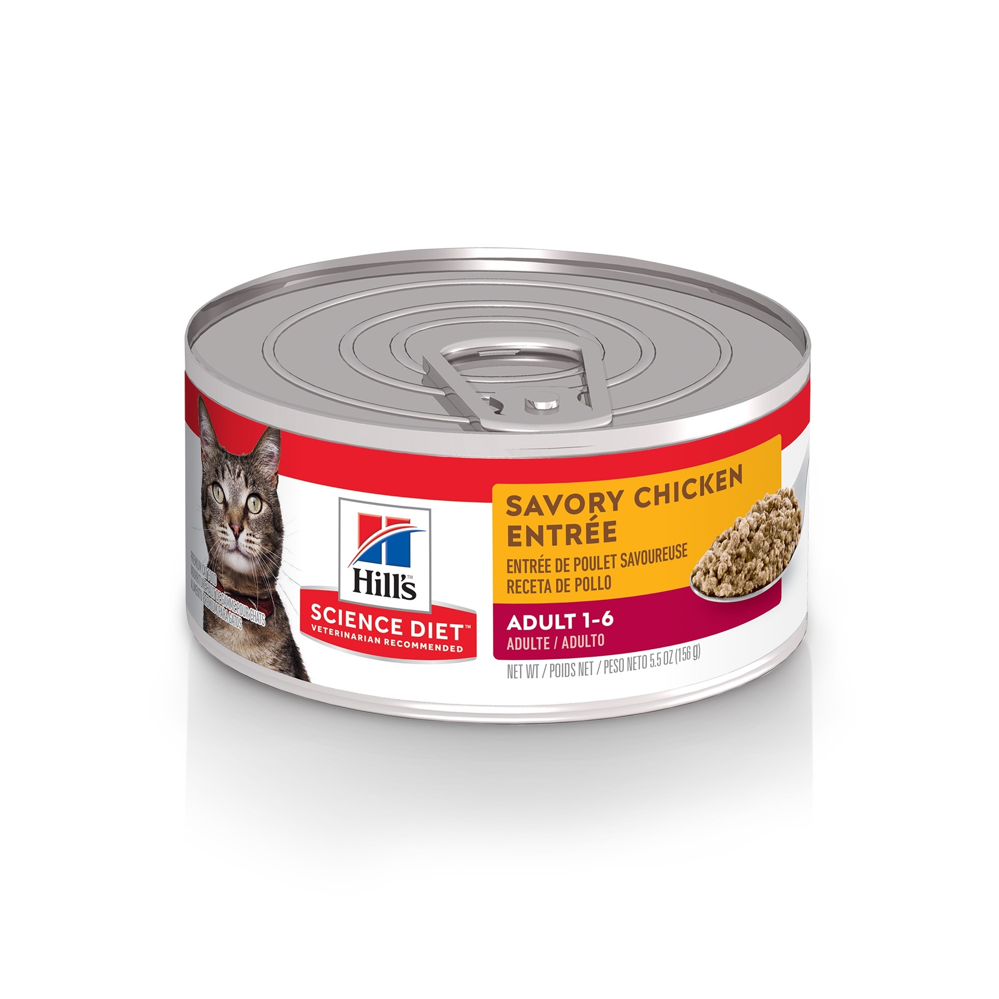 Hills Science Diet Adult Savory Chicken Entree Canned Cat Food， 5.5 oz.， Case of 24