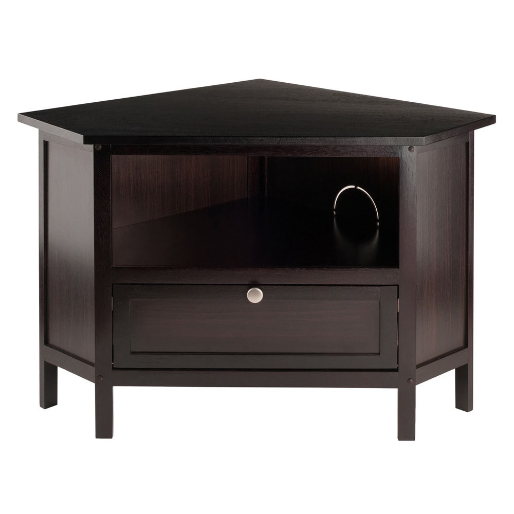 Porch   Den Brownville Espresso Wood Corner TV Stand