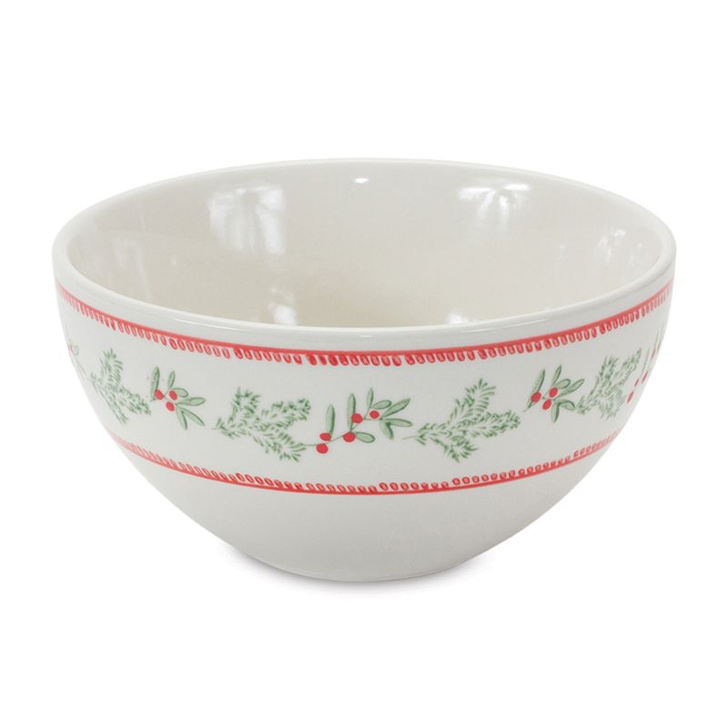 Stoneware Mistletoe Bowl (Set of 3)