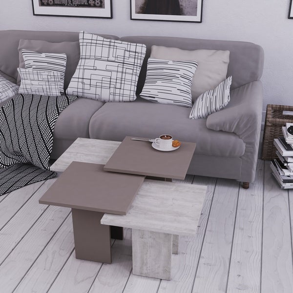 Clark Brown/White Modern Coffee Table