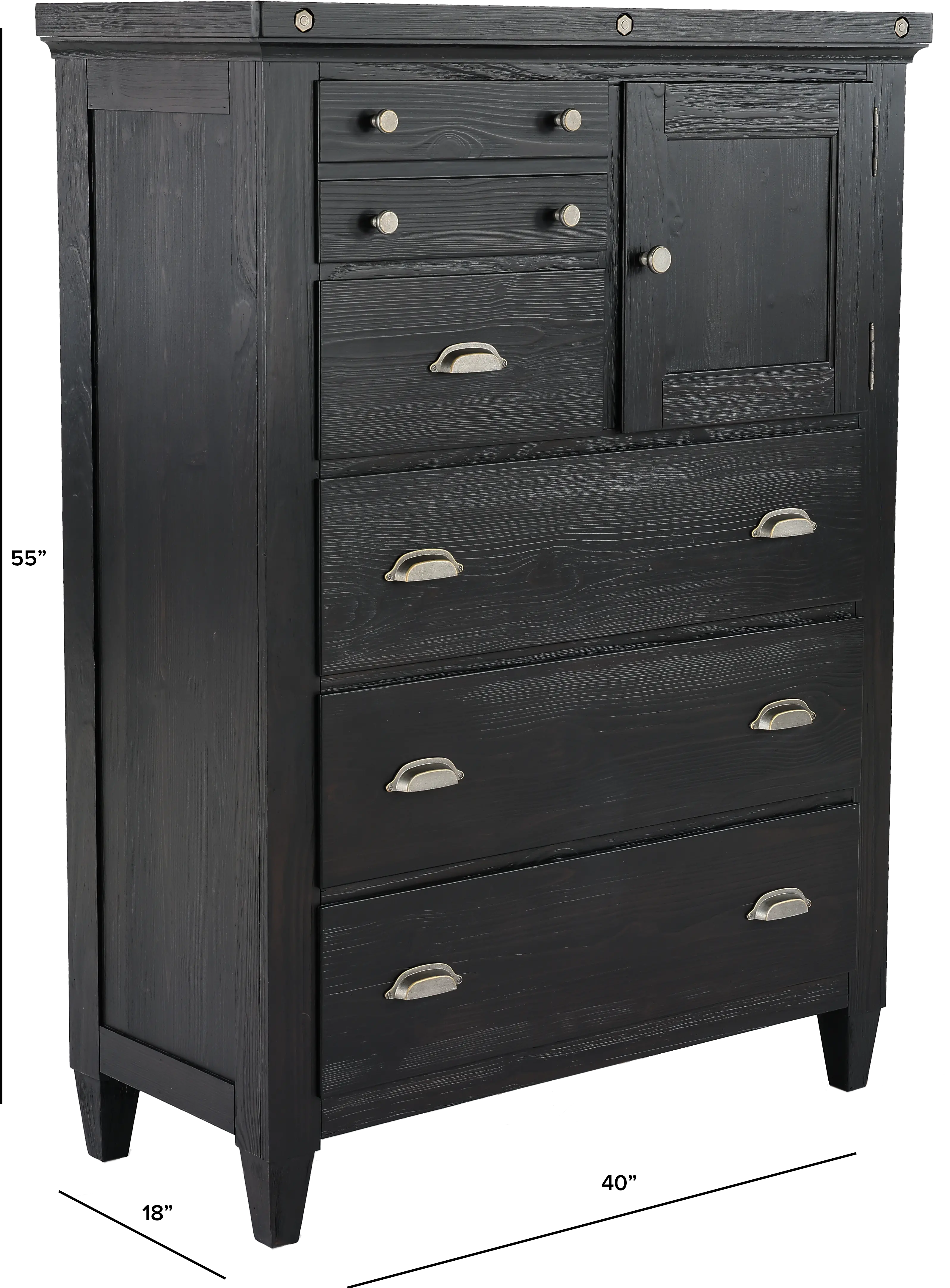 Sierra Obsidian Black Chest of Drawers