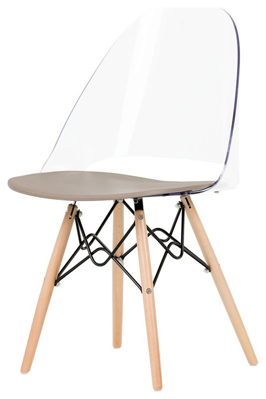 South Shore Annexe Eiffel Style Dining Side Chair in Clear and White   Midcentury   Dining Chairs   by Homesquare  Houzz
