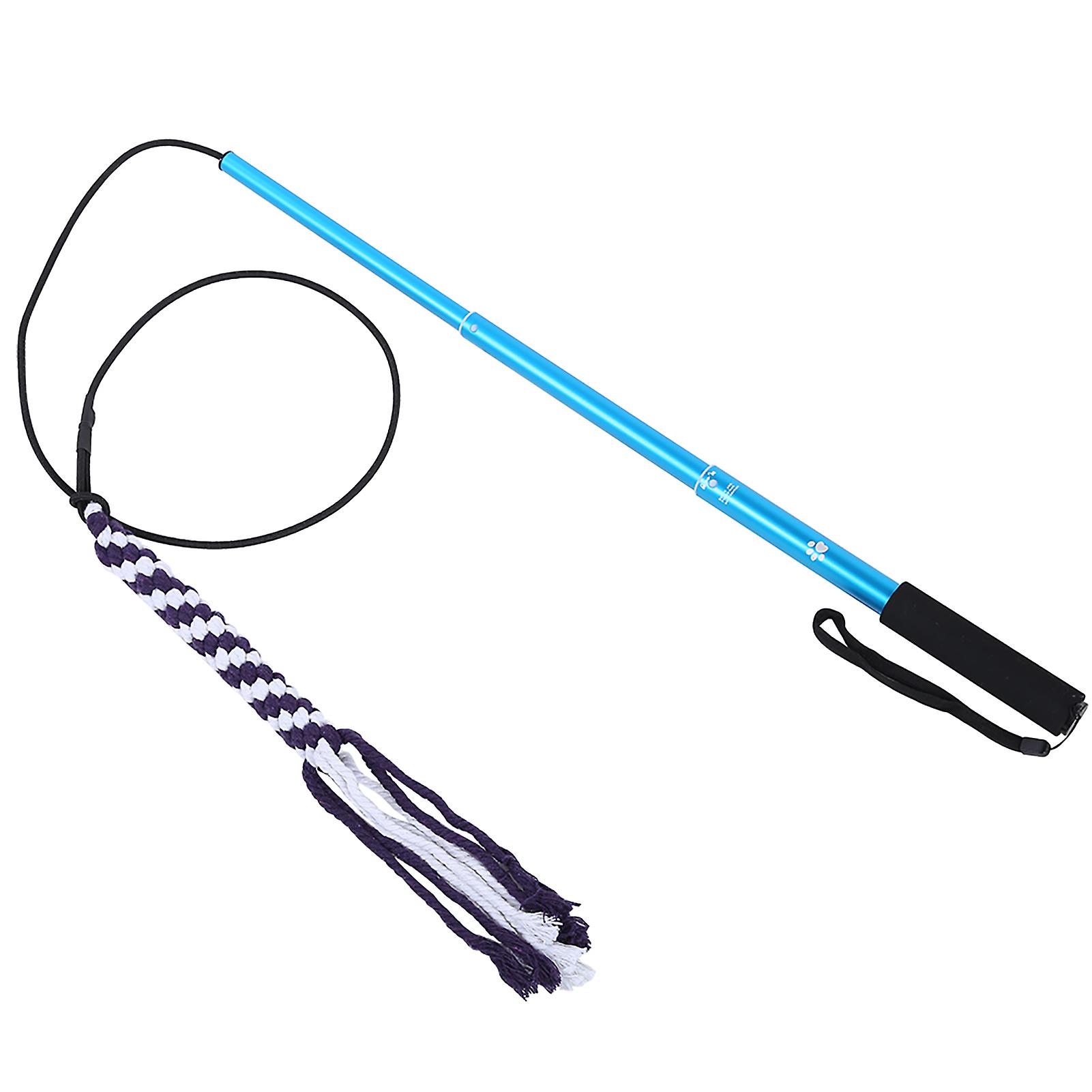 Dog Toys Retractable Stick Cat Teaser Training Play Wand Pet Get More Exercise(blue L)