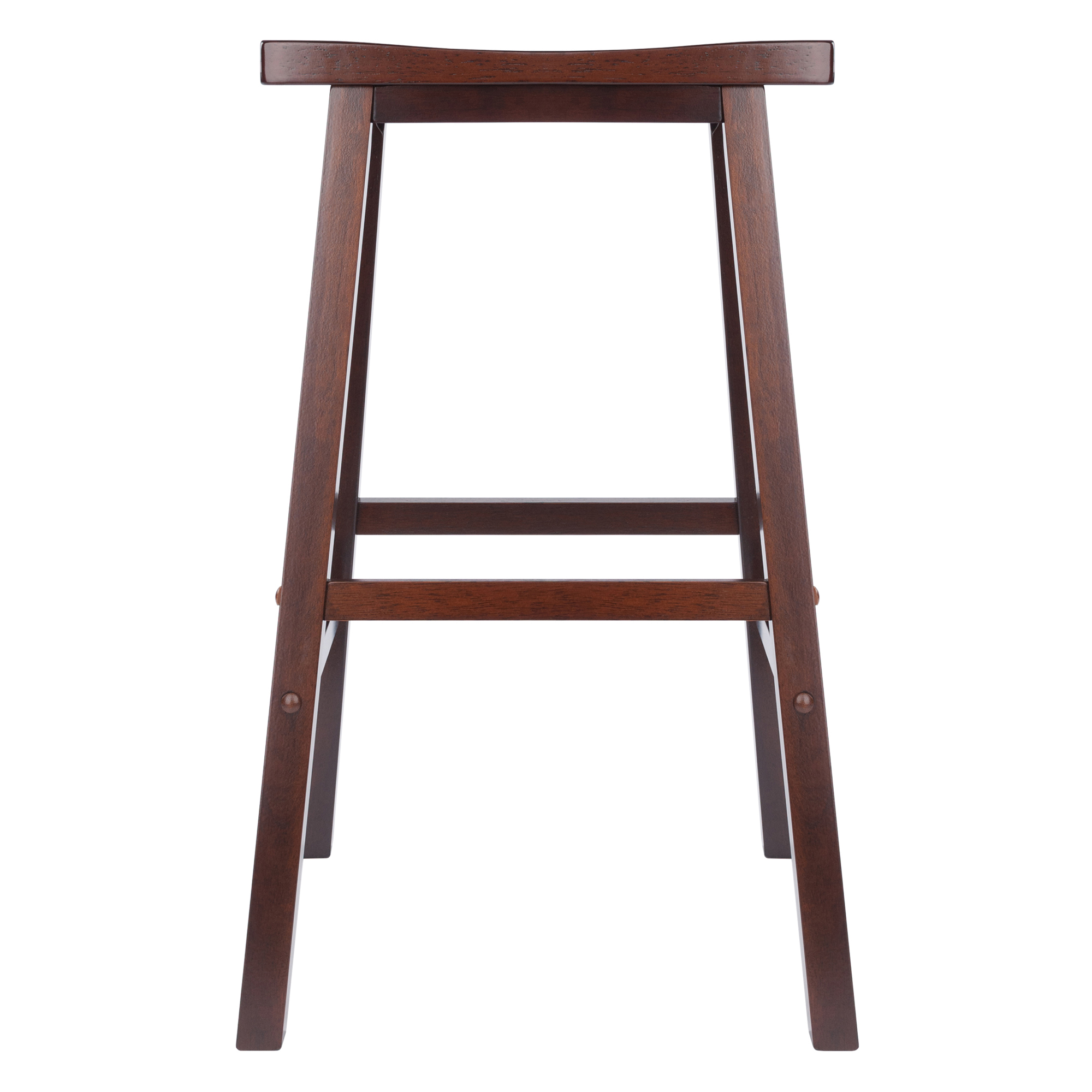 Winsome Wood Inglewood 3-Pc Dining Set， High Table and 2 Saddle Seat Bar Stools， Walnut Finish