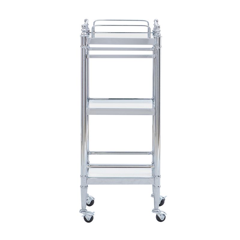 Linon Pinnacle Chrome Finish Bathroom Cart