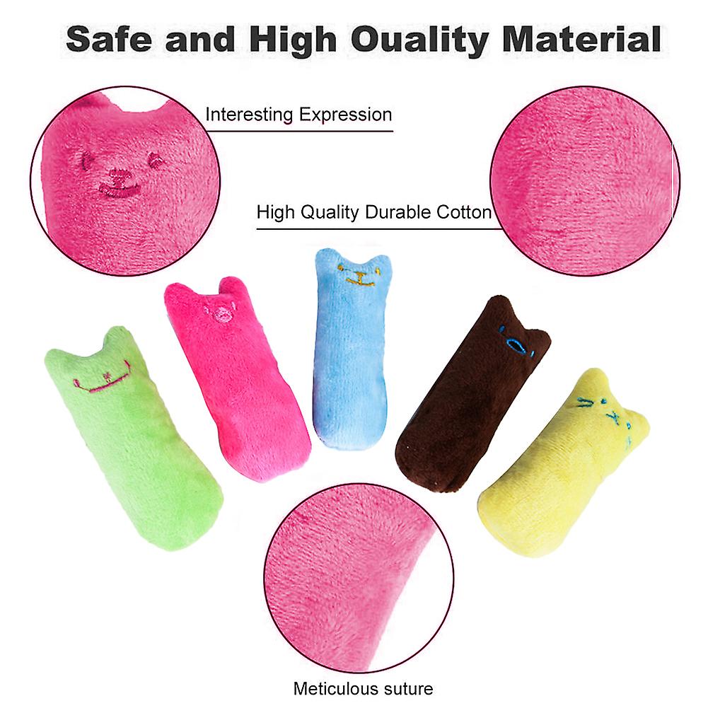 Catnip Toys | 5pcs Cat Chew Toys For Teething | Bite Resistant Catnip Toys Cat Chew Toy For Cats， Catnip Filled Cartoon Cat Toys Cat Teething Chew Toy