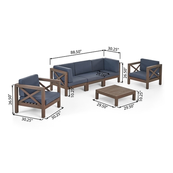 Brava Outdoor Acacia Wood 6piece Chat Set by Christopher Knight Home