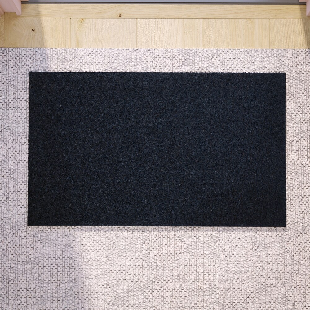 Indoor/Outdoor Solid Coir Entryway Doormat with Non Slip Backing