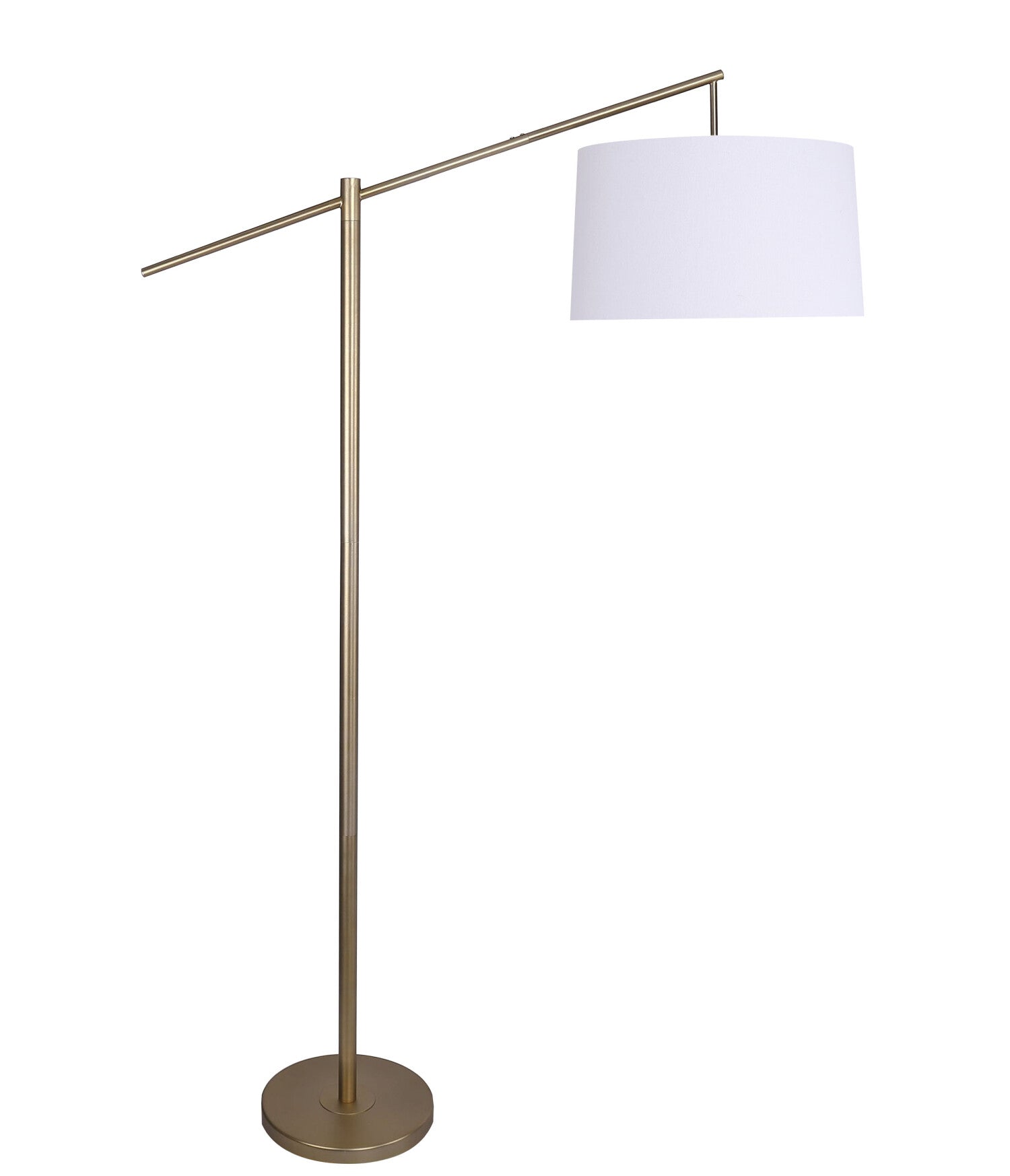 69 Task Floor Lamp Plated Gold w/ Off-White Shade for Living Room, Study and More