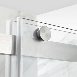 OVE Decors Montebello 60 in. x 59 in. Frameless Sliding Bathtub Door with Handle in Satin Nickel 15BGP-MONB60-SA