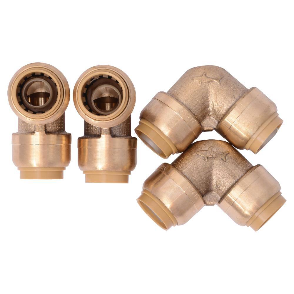 SharkBite 12 in. Push-to-Connect Brass 90-Degree Elbow Fitting Pro Pack (8-Pack) U248LFJ8