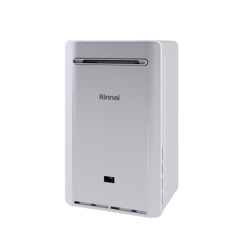 Rinnai High Efficiency Non-Condensing 9.8 GPM Residential 199000 BTU Exterior Propane Gas Tankless Water Heater RE199eP