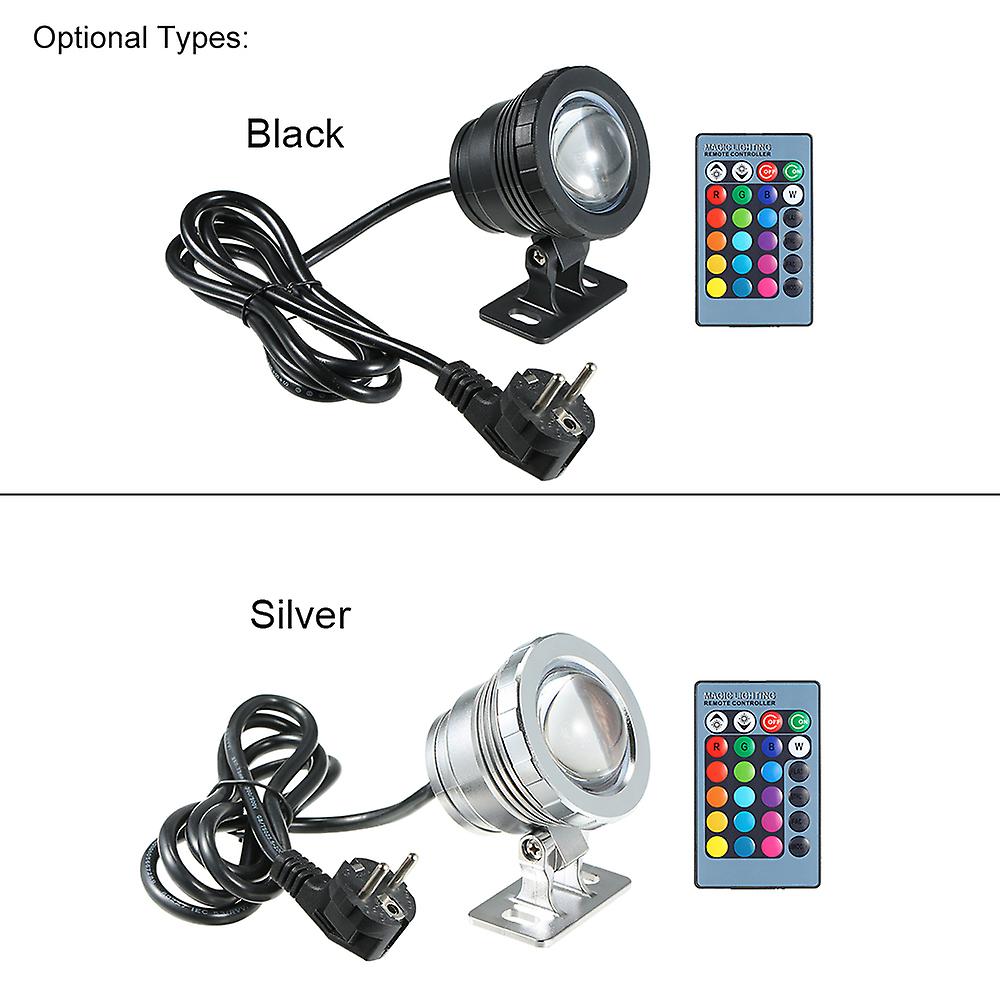 1 Led Underwater Light 1 Remote Control Black Eu Plug