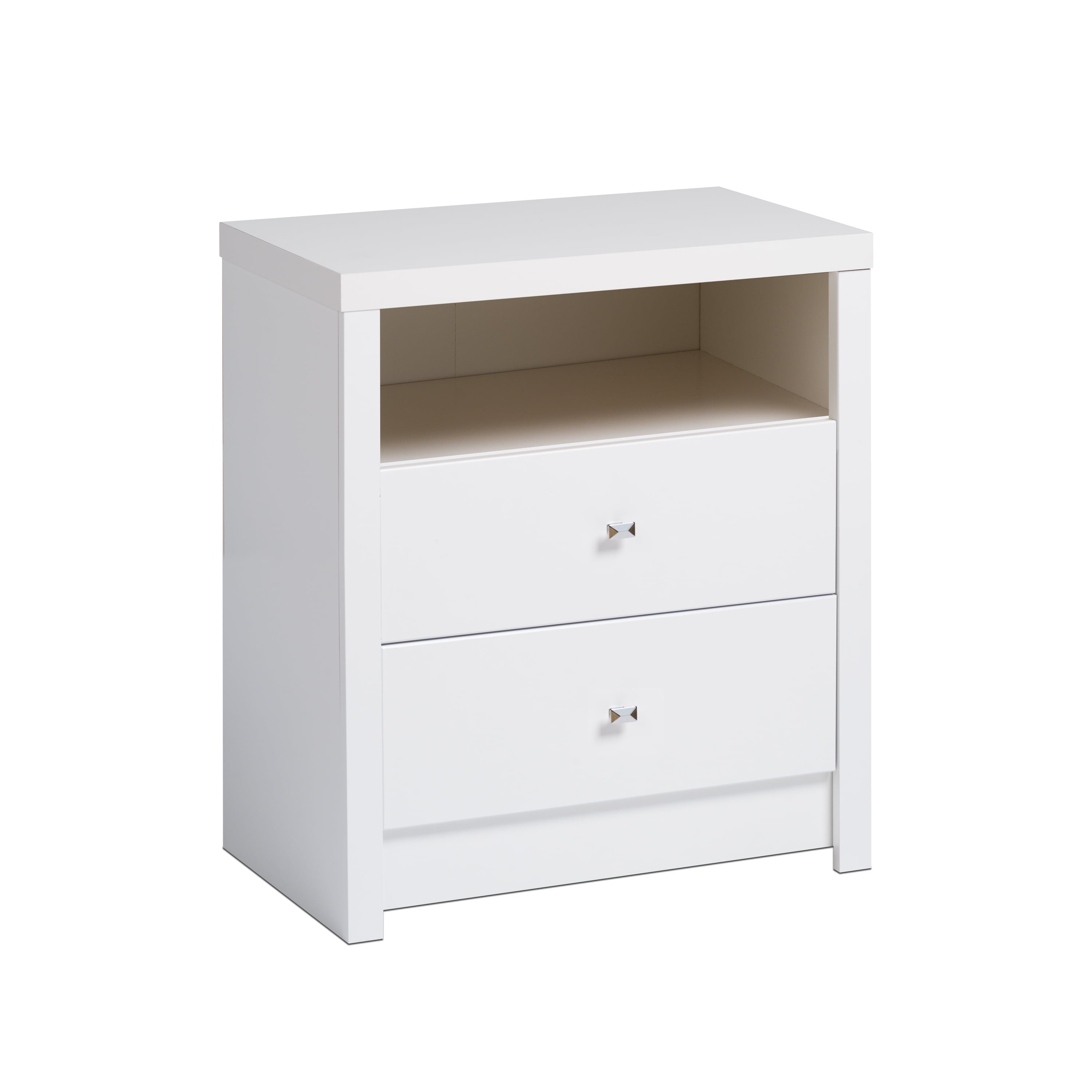 Prepac Calla Cosmopolitan Tall 2-Drawer Bedroom Nightstand, White