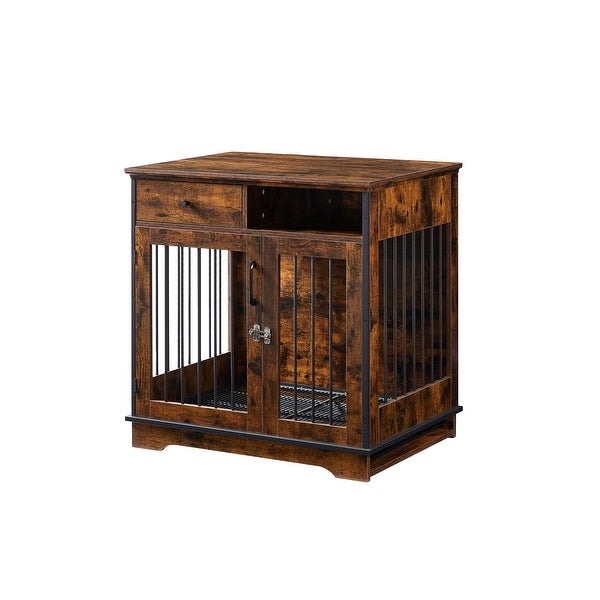 Indoor Dog Crate End Tables， Wooden Kennels with Removable Tray