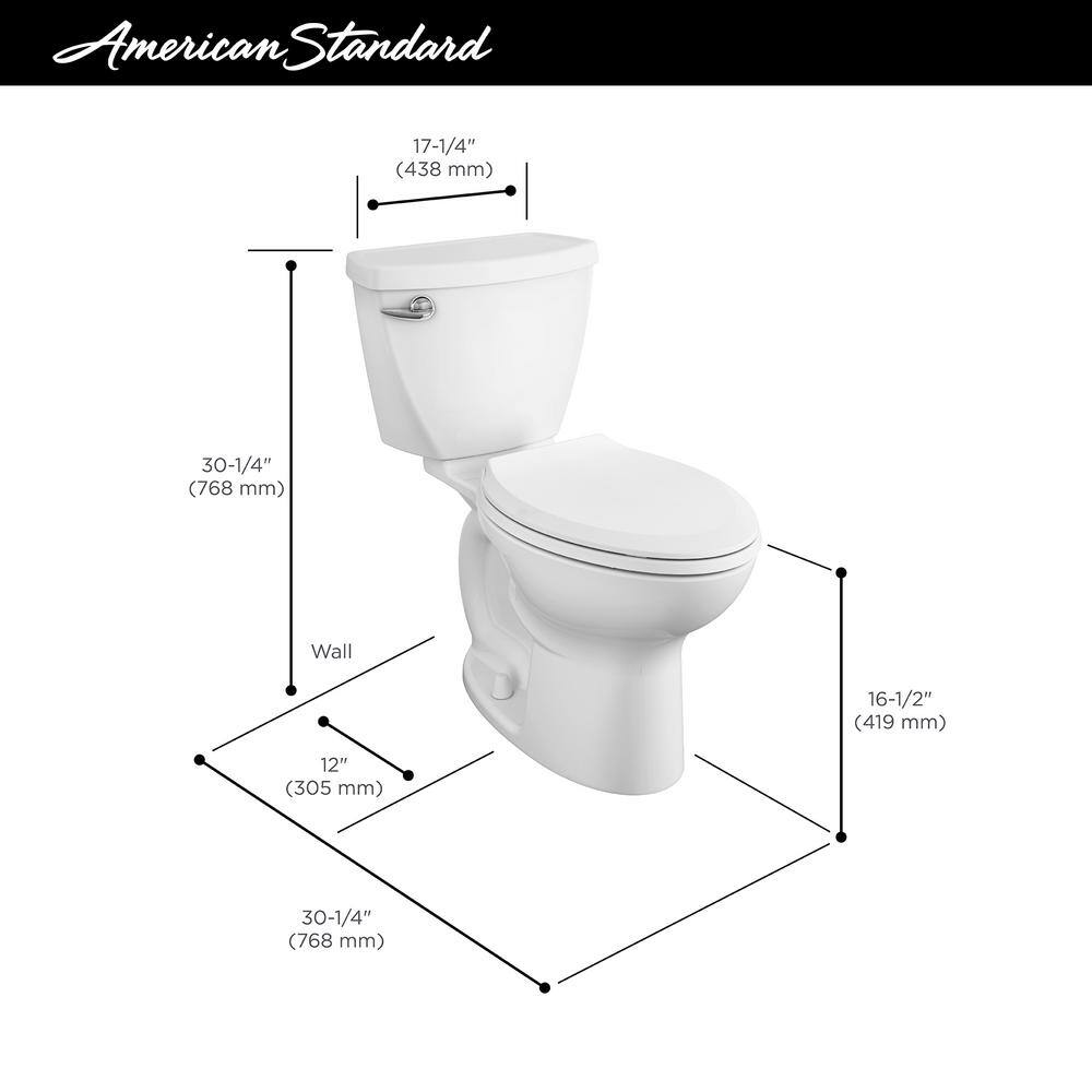 American Standard Cadet 3 FloWise Right Height 2-Piece 1.28 GPF Single Flush Elongated Toilet in White with Slow Close Seat 3378.128ST.020