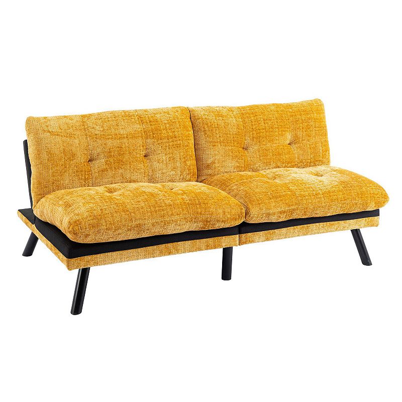 F.c Design Convertible Sofa Bed Loveseat Futon - Adjustable Lounge Couch With Metal Legs