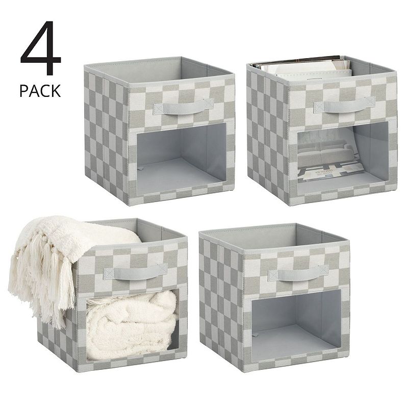 mDesign Fabric Nursery Storage Cube with Front Window， 4 Pack