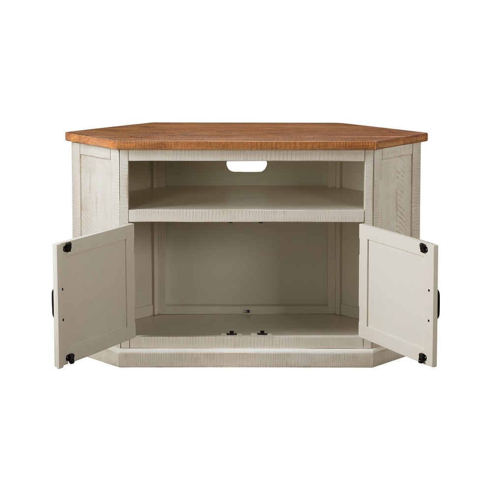 The Gray Barn Danebury Rustic 50 inch Solid Wood Corner TV Stand