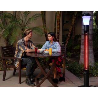 FARENHEIT 1500-Watt Outdoor Electric Infrared Tower Heater Black with Bluetooth Speaker Broadcast and RGB LED Lighting THSR-68BK