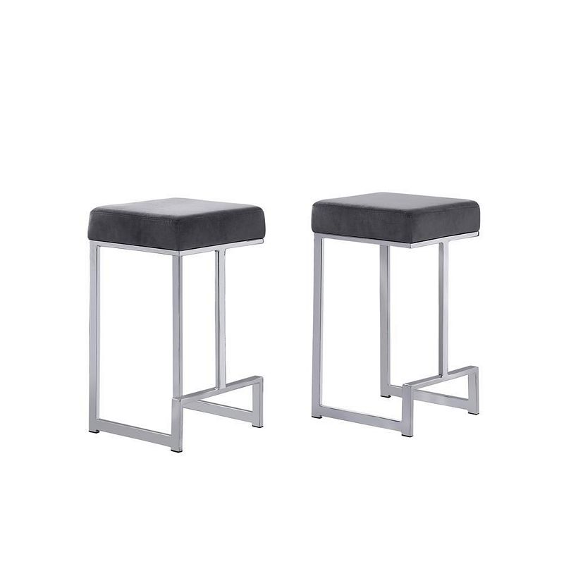 Best Master Furniture Dorrington Velvet Backless Counter Height Stool