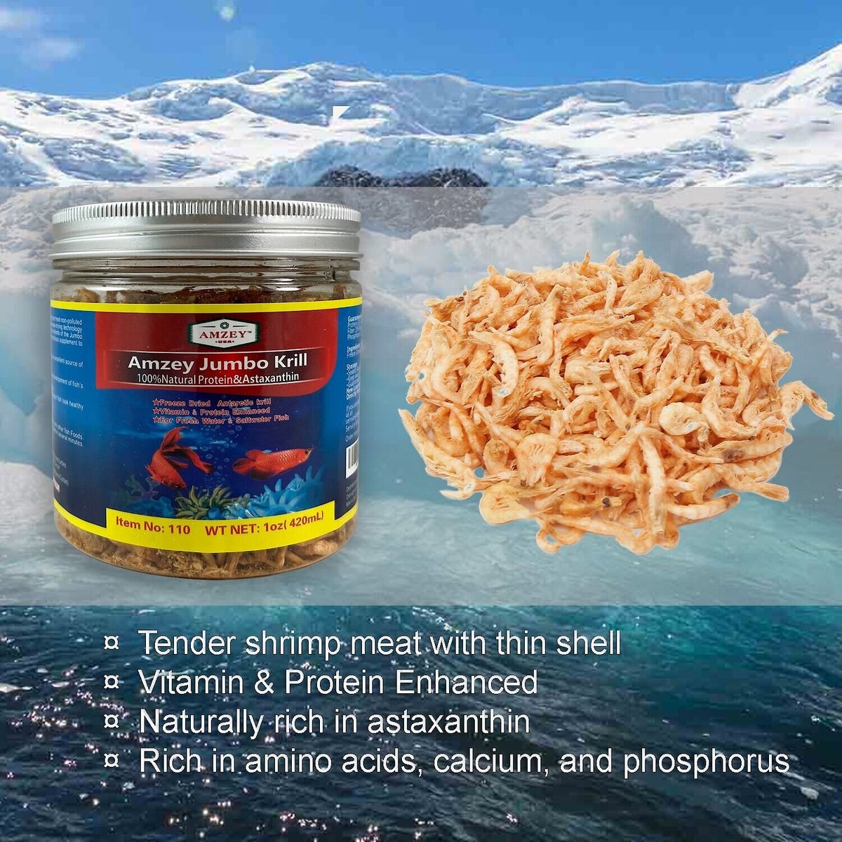 Amzey Jumbo Krill Fish Food