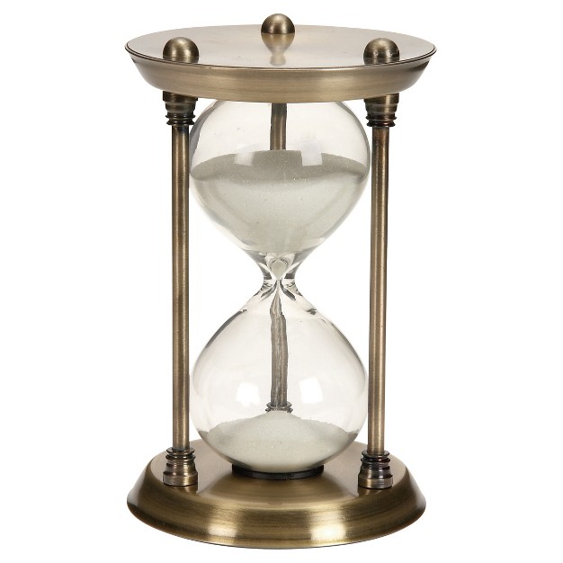 Classic Elegance Rustic Iron And Glass 15 minute Sand Timer Hourglass 7 quot Olivia amp May