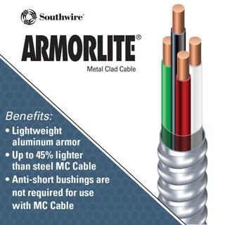 Southwire 143 x 25 ft. Solid CU MC (Metal Clad) Armorlite Cable 68582621