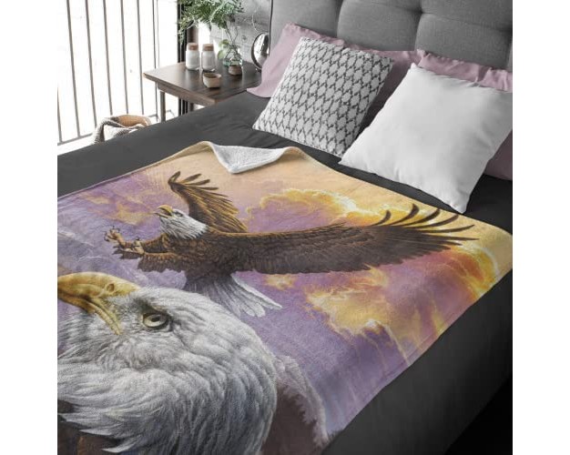 X 60 quot Flying Eagle Fleece Throw Blanket For Women Men And Kids