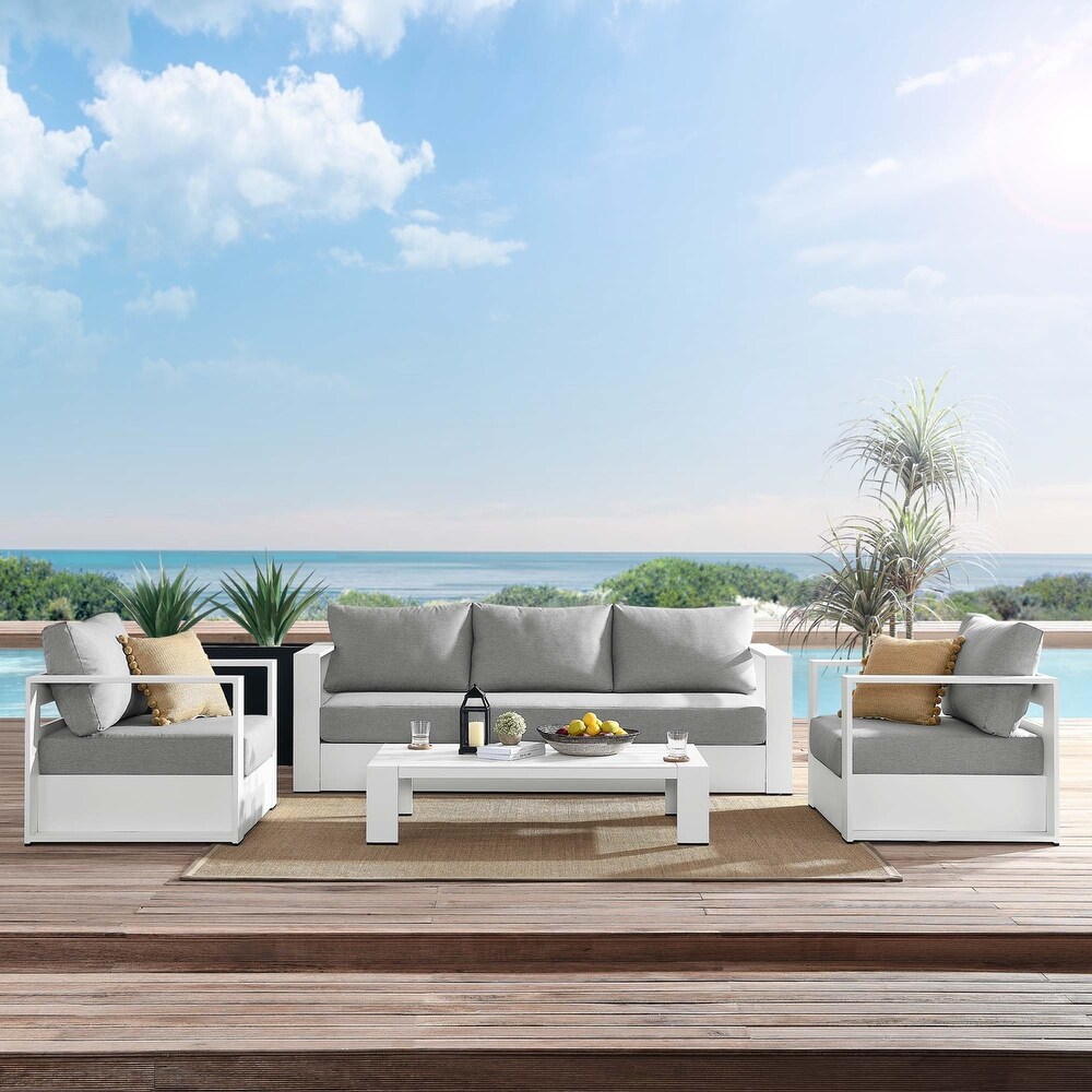 Tahoe Outdoor Aluminum 4 piece Conversation Set with Coffee Table