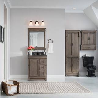 Home Decorators Collection Naples 24 in. W Bath Vanity Cabinet Only in Distressed Grey with Right Hand Drawers NADGA2418D