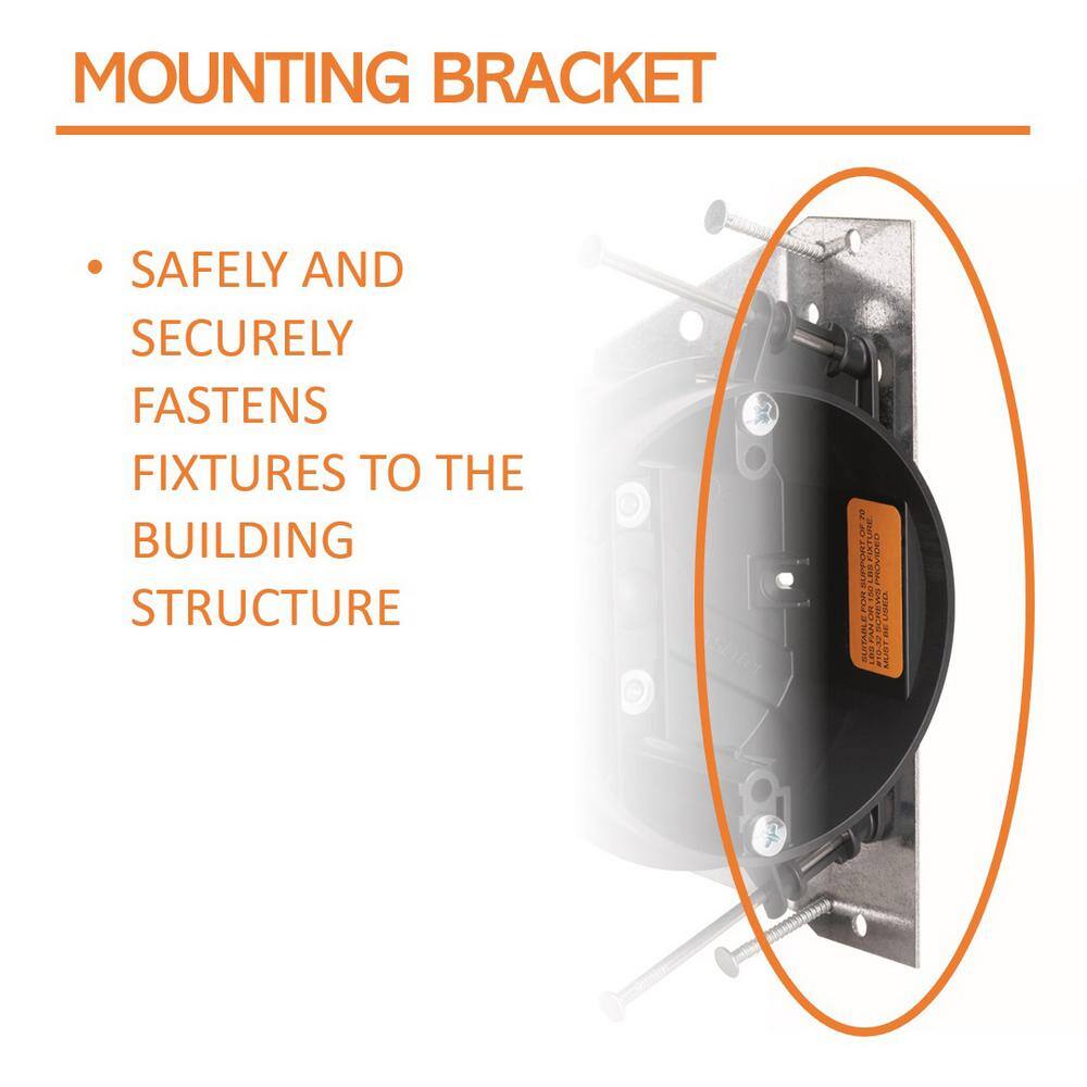 Legrand Pass  Seymour Slater New Work 4 in. Round Captive Mounting Nails Ceiling Box with AutoClamps S120JAC