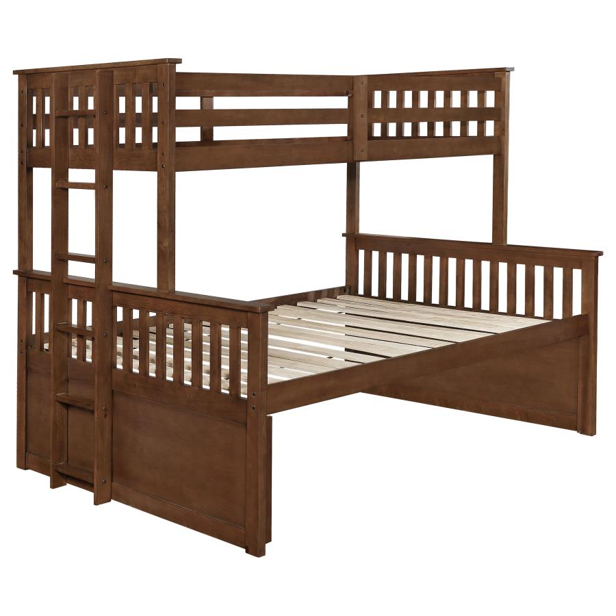 Atkin Twin Extra Long over Queen 3-drawer Bunk Bed Weathered Walnut-461147