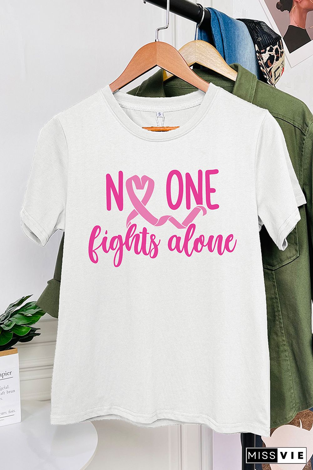 No One Fights Alone Graphic Tee Wholesale