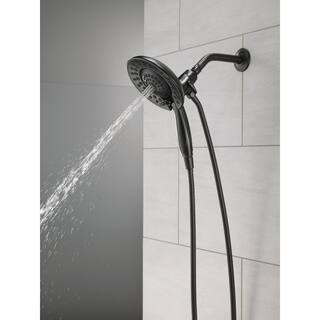 Delta In2ition 5-Spray Patterns 2.5 GPM 6.81 in. Wall Mount Dual Shower Heads in Matte Black 58569-BL25-PK