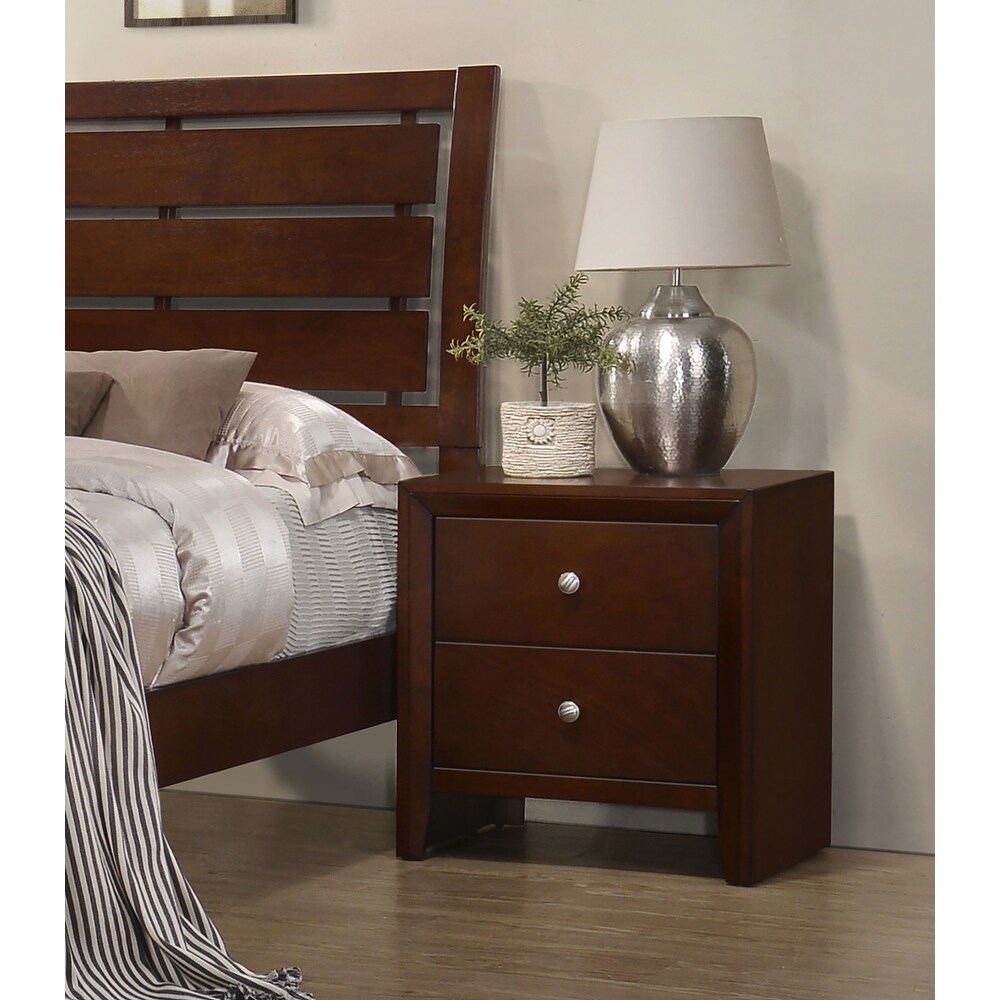 Coaster Furniture Serenity Rectangular 2 drawer Nightstand Rich Merlot And Mod Grey