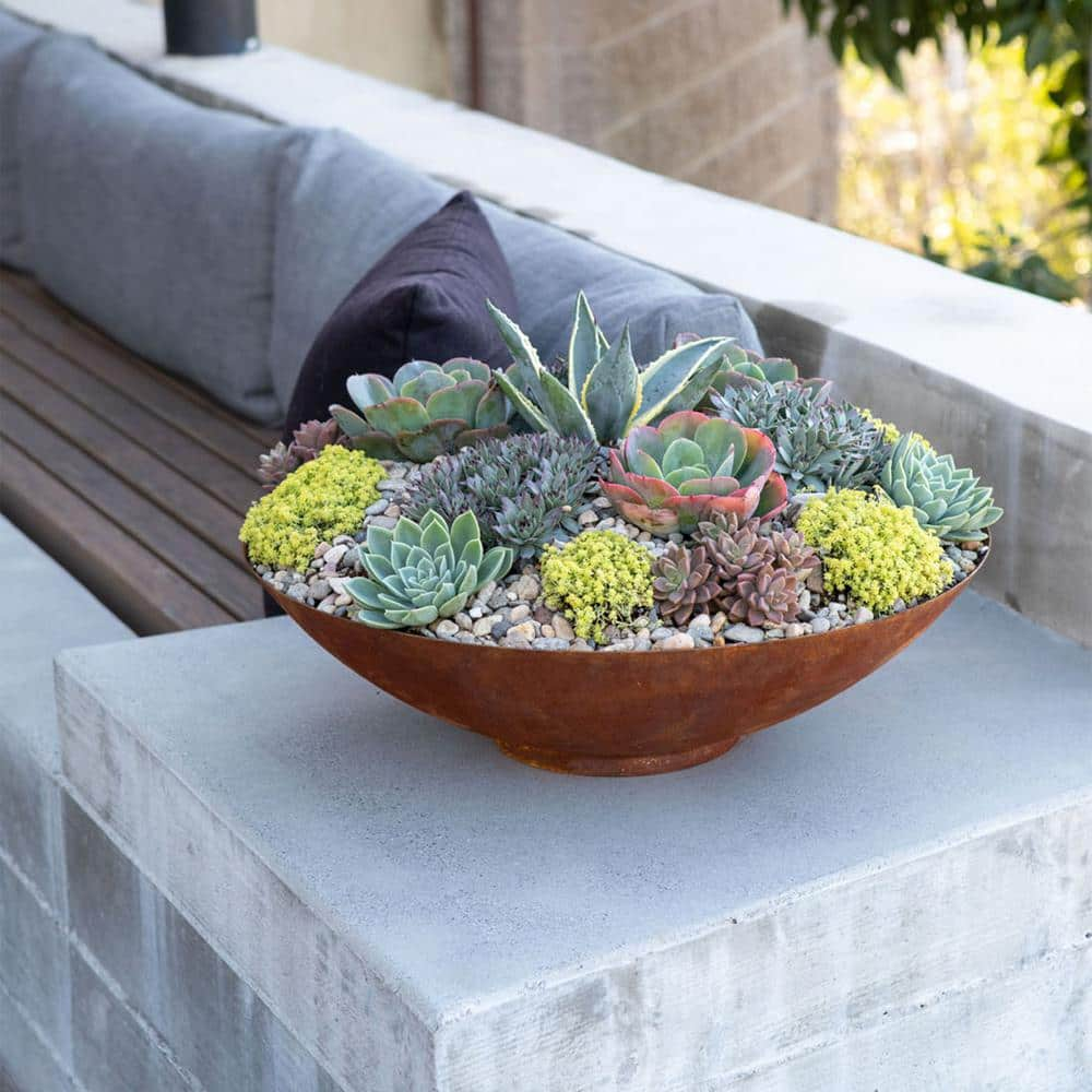 Veradek Rust Bowl 32 in. Corten Steel Metal Round Planter RBV32RS