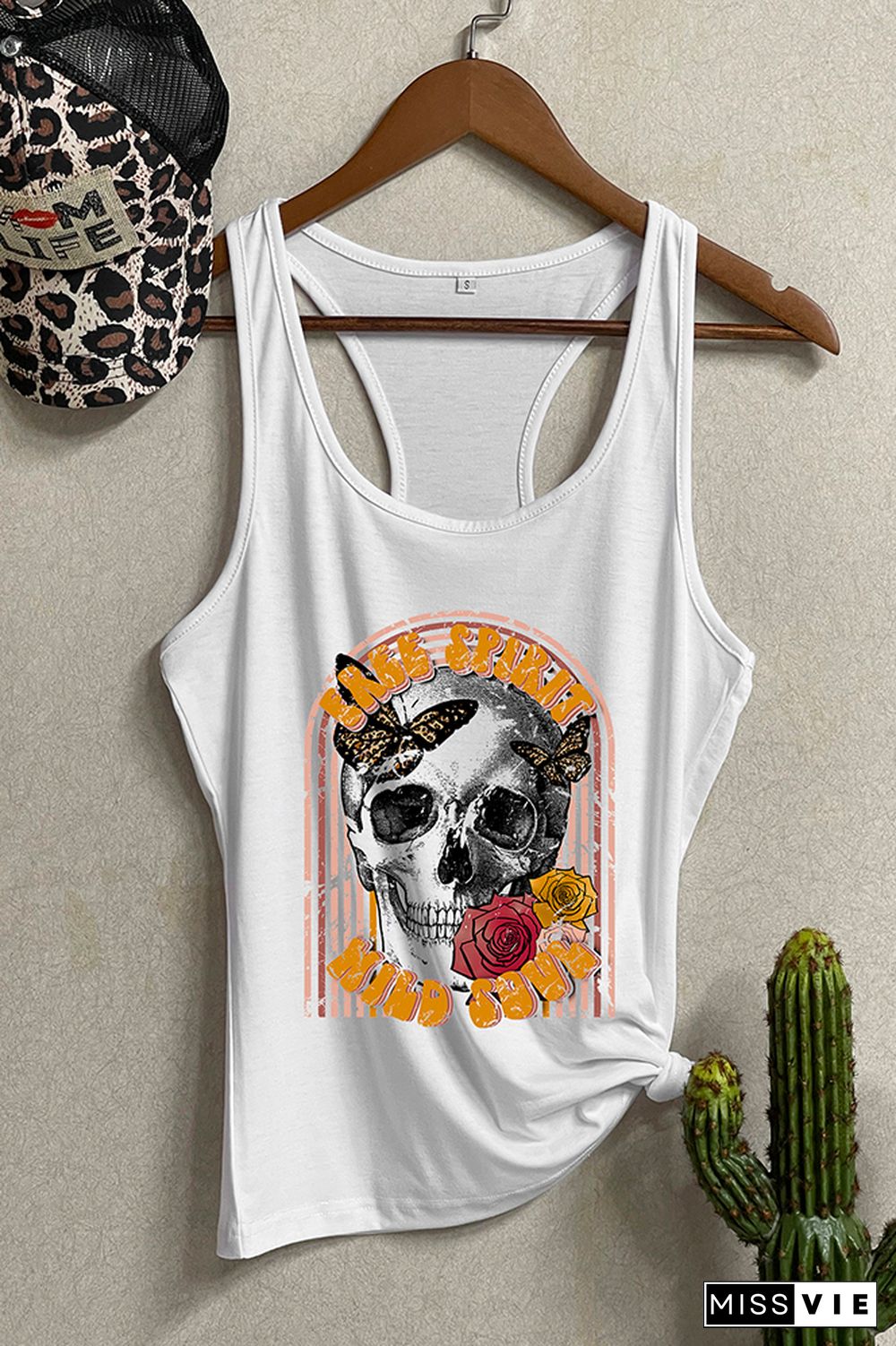 Skull Print Summer Graphic Tank Top Wholesale